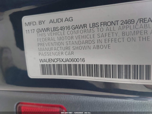 2018 AUDI A5 WAUENCF5XJA060016 Photo 8