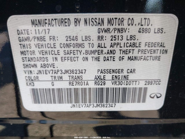 JN1EV7AP3JM362347 Infiniti Q50