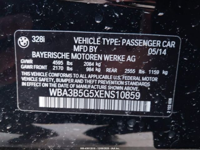 2014 BMW 328I WBA3B5G5XENS10859 Photo 8