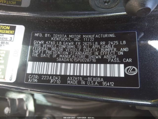 2023 LEXUS ES 300H 58ADA1C15PU028716 Photo 8