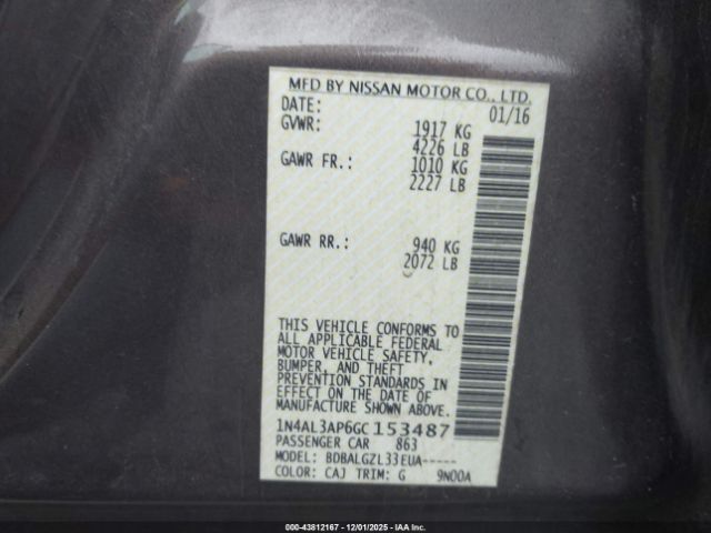 2016 NISSAN ALTIMA 1N4AL3AP6GC153487 Photo 8