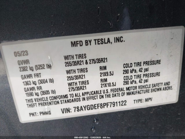 2023 TESLA MODEL Y 7SAYGDEF8PF791122 Photo 8