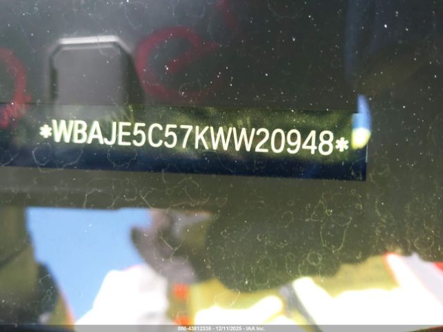 2019 BMW 540I WBAJE5C57KWW20948 Photo 8