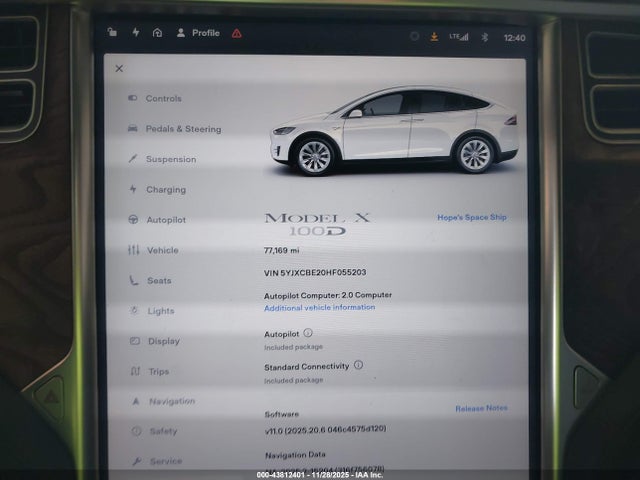 2017 TESLA MODEL X 5YJXCBE20HF055203 Photo 6