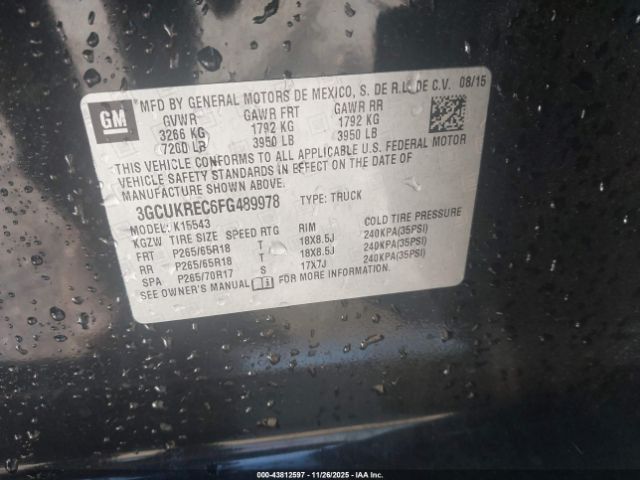 2015 CHEVROLET SILVERADO 1500 3GCUKREC6FG489978 Photo 8