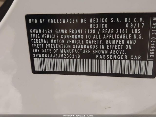 2018 VOLKSWAGEN JETTA 3VWDB7AJ9JM230210 Photo 8