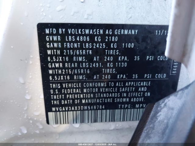 2013 VOLKSWAGEN TIGUAN WVGAV3AX3DW566784 Photo 8