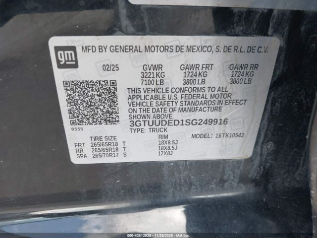 2025 GMC SIERRA 1500 3GTUUDED1SG249916 Photo 8