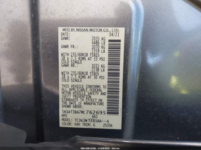 2021 NISSAN ROGUE 5N1AT3BA7MC762695 Photo 8