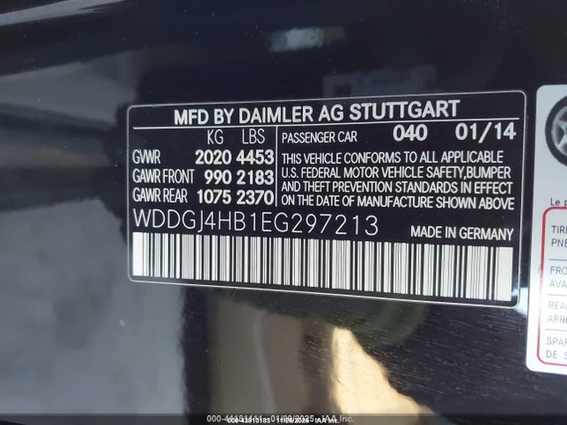 WDDGJ4HB1EG297213 Mercedes-Benz C 250