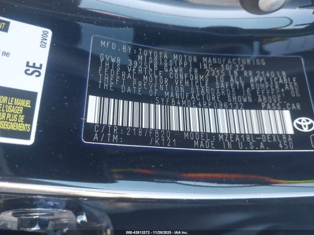 5YFB4MDE4RP096132 Toyota COROLLA LE