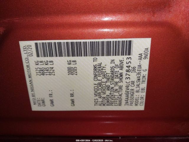 2020 NISSAN MAXIMA 1N4AA6EV4LC378453 Photo 8