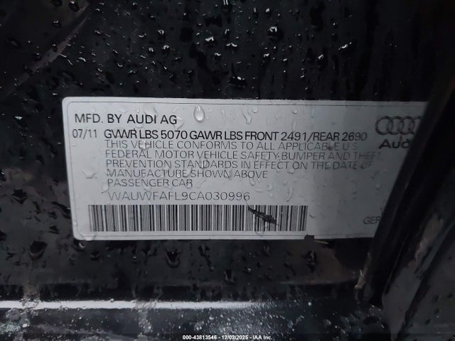 2012 AUDI A4 WAUWFAFL9CA030996 Photo 8