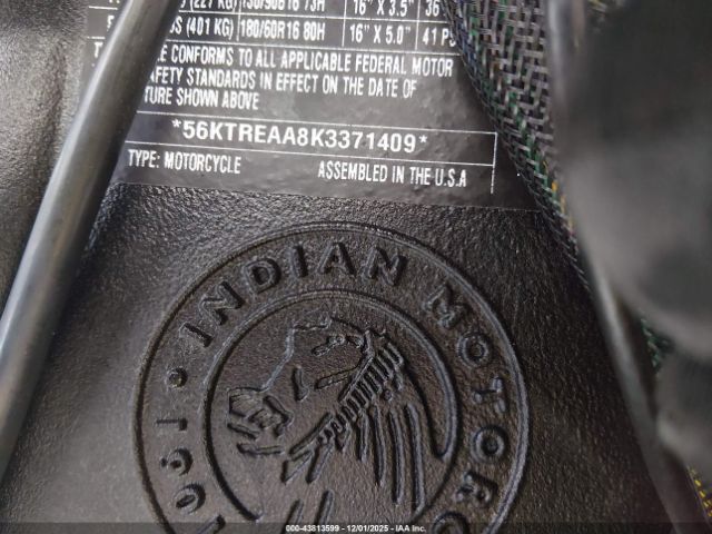 2019 INDIAN MOTORCYCLE CO. ROADMASTER 56KTREAA8K3371409 Photo 9