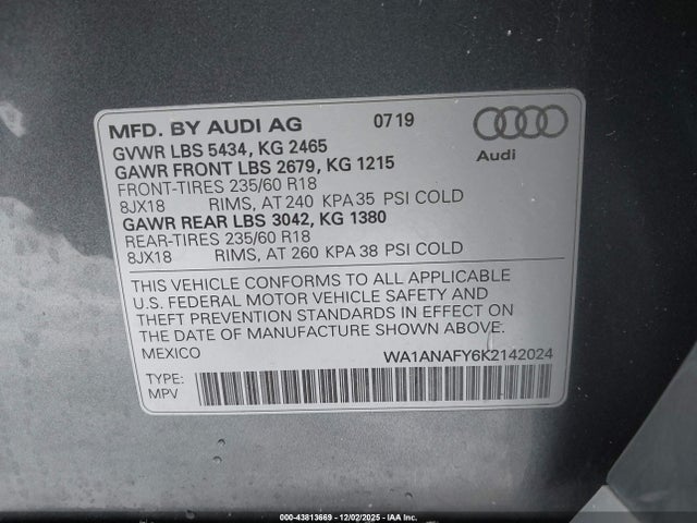 2019 AUDI Q5 WA1ANAFY6K2142024 Photo 8