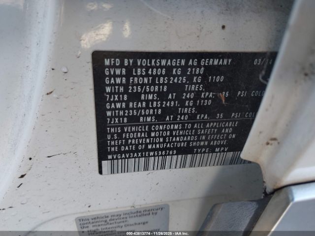 2014 VOLKSWAGEN TIGUAN WVGAV3AX1EW596769 Photo 8