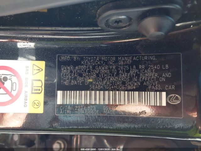 2017 LEXUS ES 350 58ABK1GG4HU067964 Photo 8