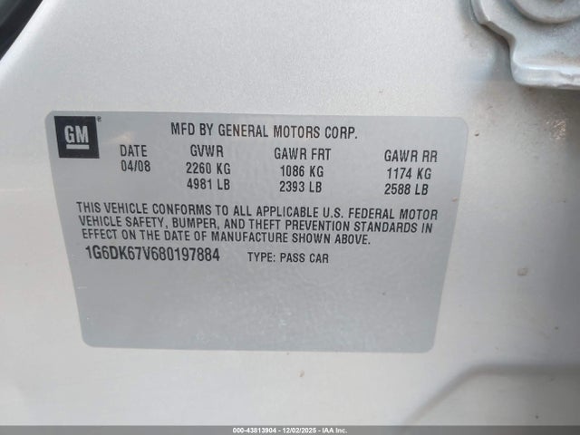 2008 CADILLAC STS 1G6DK67V680197884 Photo 8