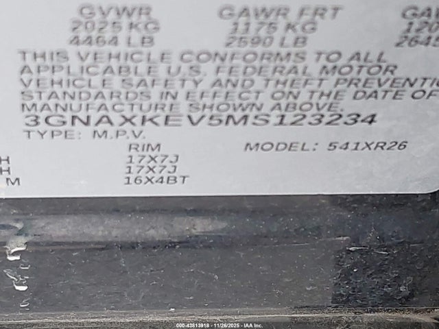 2021 CHEVROLET EQUINOX 3GNAXKEV5MS123234 Photo 8