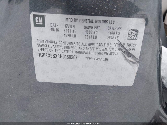 2017 CADILLAC CTS 1G6AX5SX8H0158267 Photo 8