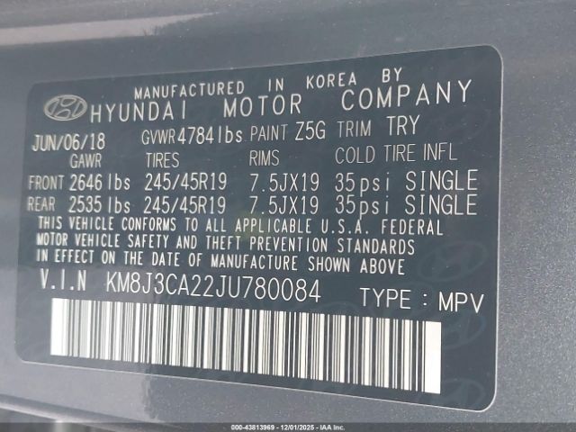 2018 HYUNDAI TUCSON KM8J3CA22JU780084 Photo 8