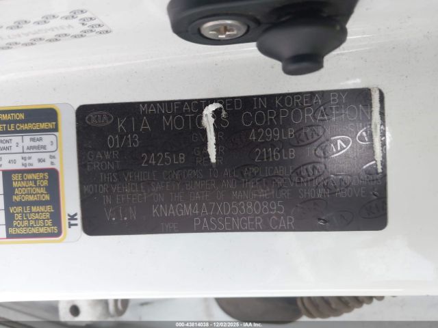 2013 KIA OPTIMA KNAGM4A7XD5380895 Photo 8