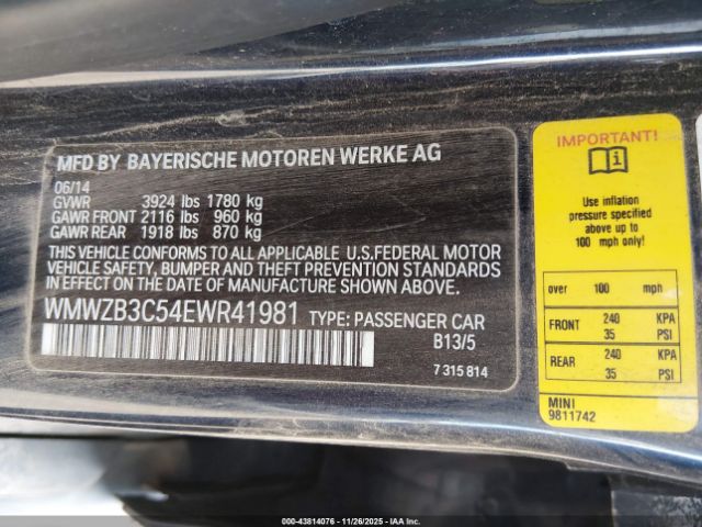 2014 MINI COUNTRYMAN WMWZB3C54EWR41981 Photo 8