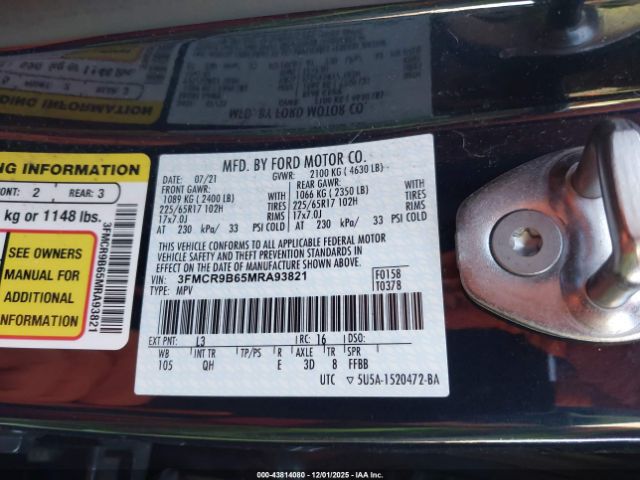 2021 FORD BRONCO SPORT 3FMCR9B65MRA93821 Photo 8