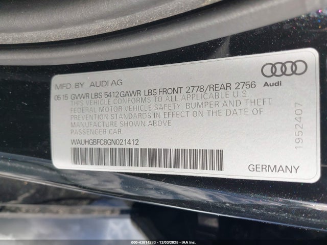 WAUHGBFC8GN021412 Audi A6 3.0t Premium Plus