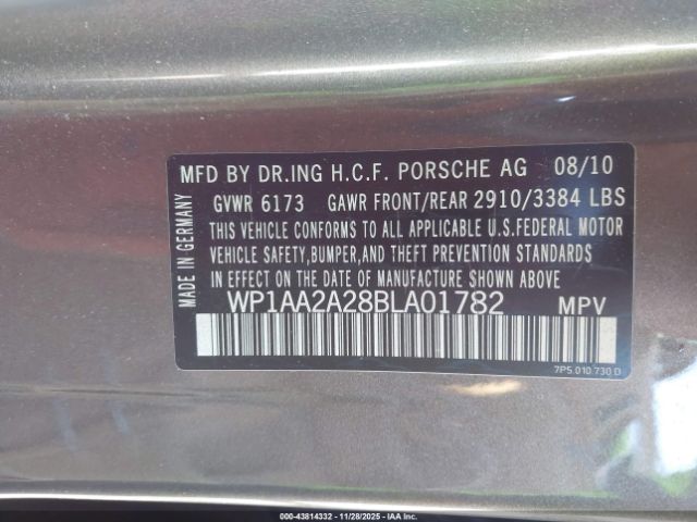 2011 PORSCHE CAYENNE WP1AA2A28BLA01782 Photo 8