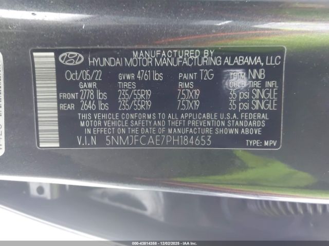2023 HYUNDAI TUCSON 5NMJFCAE7PH184653 Photo 8