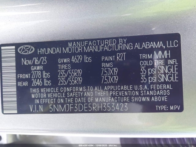 Hyundai TUCSON SEL 2024 5NMJF3DE5RH353423 Image 9