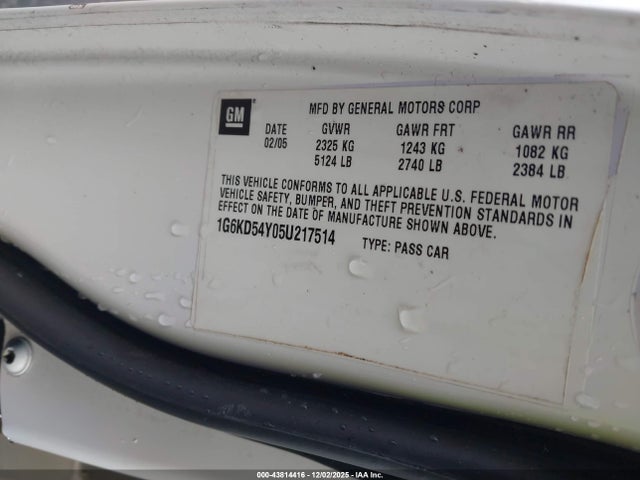 2005 CADILLAC DEVILLE 1G6KD54Y05U217514 Photo 8