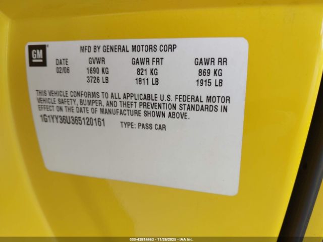2006 CHEVROLET CORVETTE 1G1YY36U365120161 Photo 8