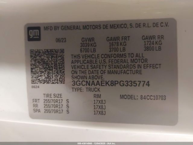 2023 CHEVROLET SILVERADO 1500 3GCNAAEK8PG335774 Photo 8