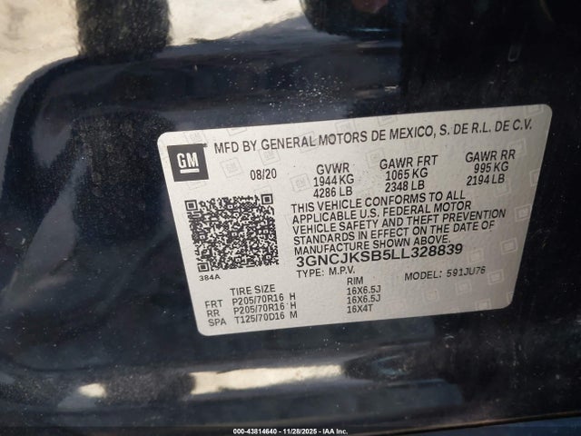 Chevrolet Trax Fwd Ls 2020 3GNCJKSB5LL328839 Image 9
