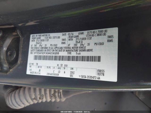2016 FORD F-150 1FTEW1EF3GKE30255 Photo 8