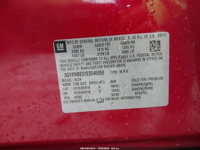 2014 CADILLAC SRX 3GYFNBE37ES546850 Photo 8