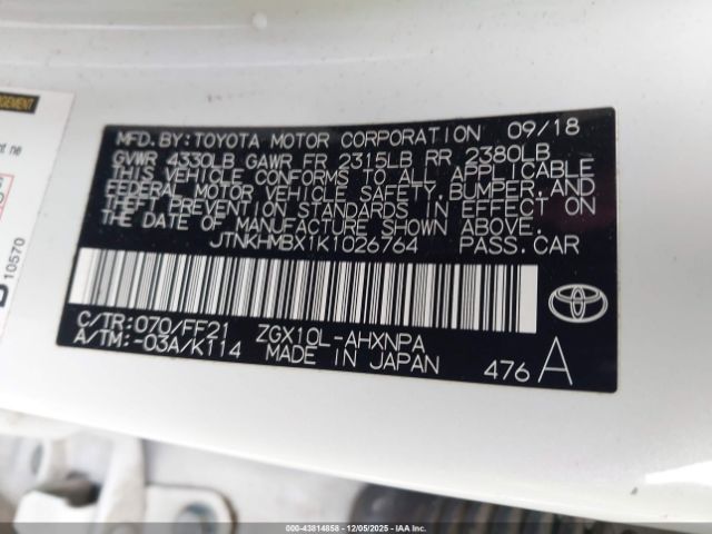 2019 TOYOTA C-HR JTNKHMBX1K1026764 Photo 8