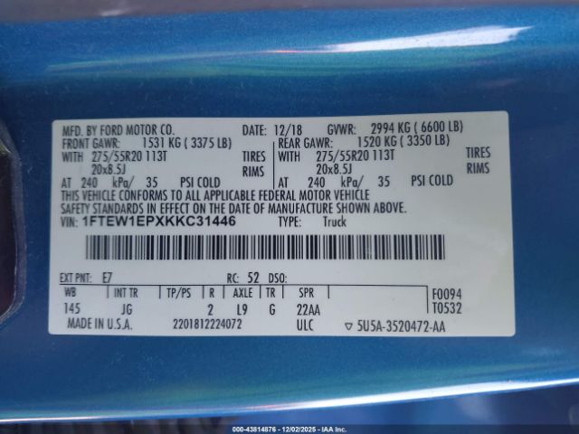 2019 FORD F-150 1FTEW1EPXKKC31446 Photo 8