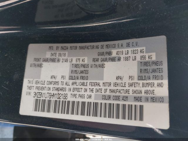 2017 MAZDA MAZDA3 3MZBN1U78HM102188 Photo 8