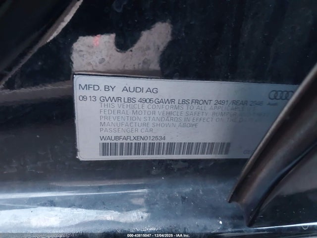 2014 AUDI A4 WAUBFAFLXEN012534 Photo 8