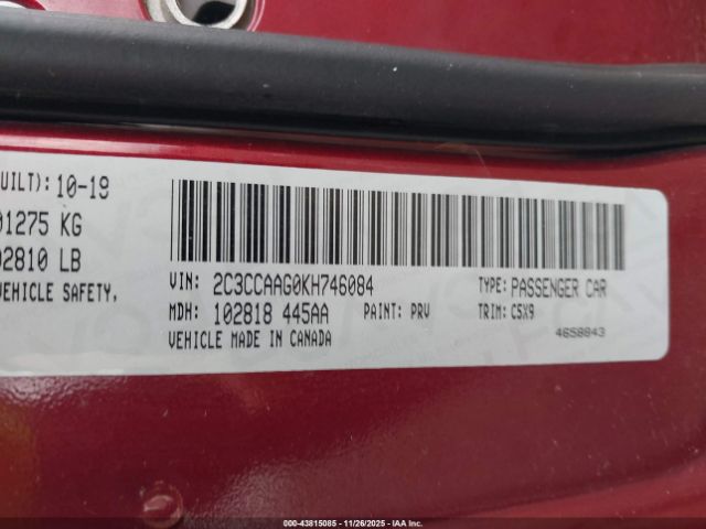 2019 CHRYSLER 300 2C3CCAAG0KH746084 Photo 8