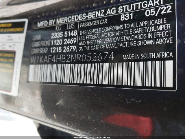 2022 MERCEDES-BENZ C 300 W1KAF4HB2NR052674 Photo 8