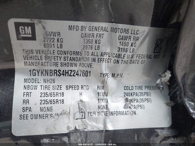 2017 CADILLAC XT5 1GYKNBRS4HZ247601 Photo 8