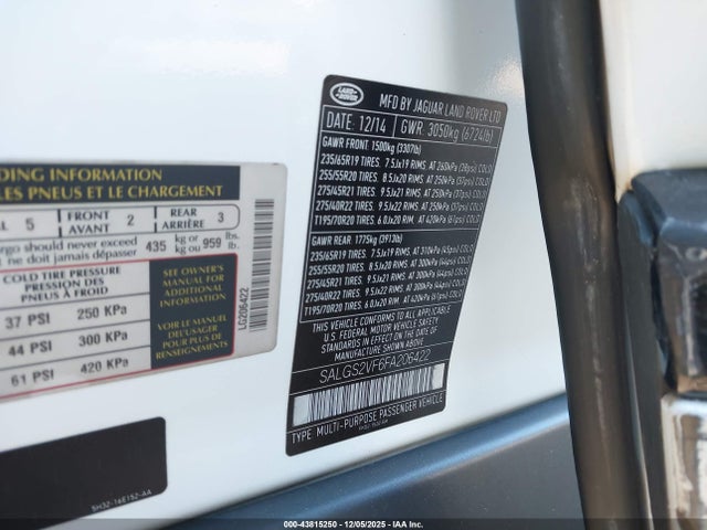 2015 LAND ROVER RANGE ROVER SALGS2VF6FA206422 Photo 8