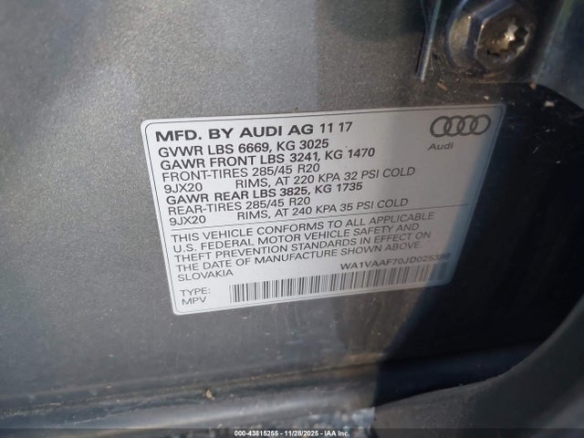 2018 AUDI Q7 WA1VAAF70JD025398 Photo 8