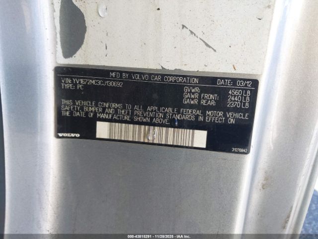 2012 VOLVO C70 YV1672MC3CJ130692 Photo 8