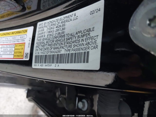 1HGCY2F79RA042567 Honda Accord Hybrid Sport-l