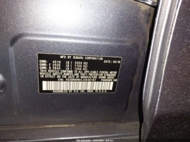 2018 SUBARU LEGACY 4S3BNAN64J3038182 Photo 8